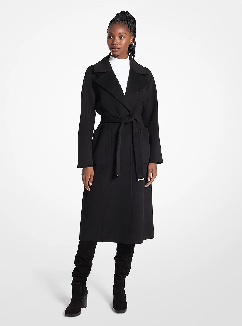 Wool Blend Trench Coat in BLACK | Michael Kors