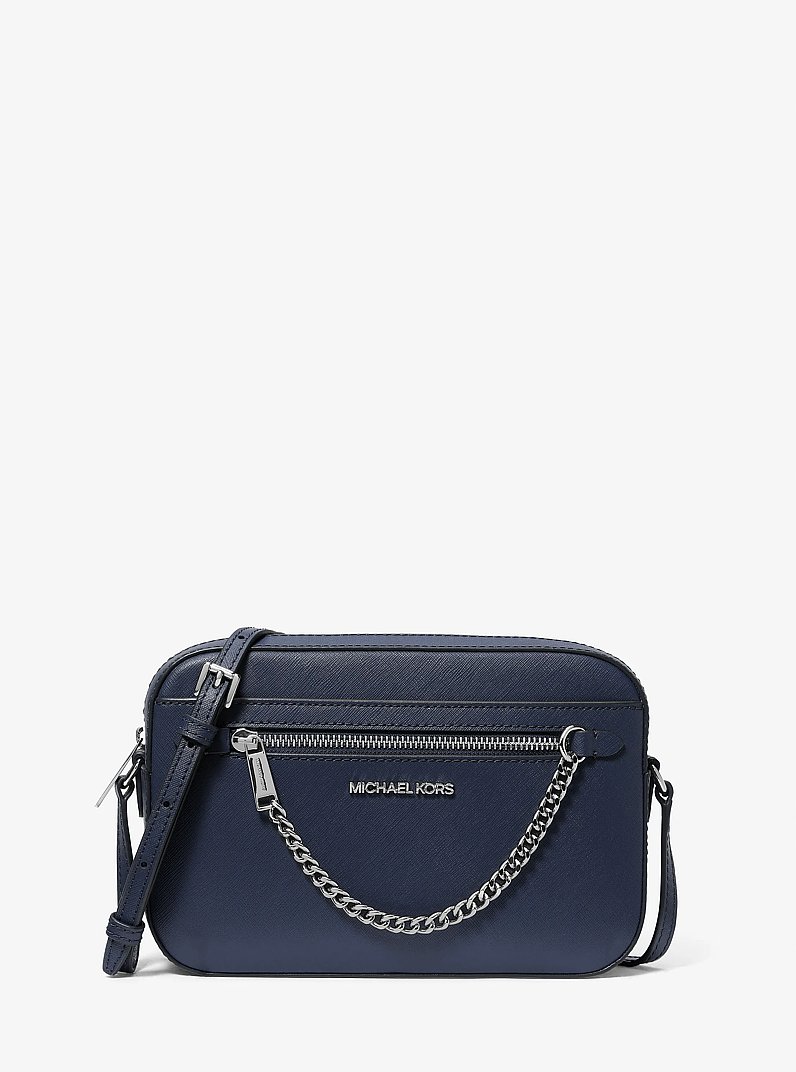 Bolsa cruzada Jet Set grande de piel Saffiano in AZUL MARINO | Michael Kors