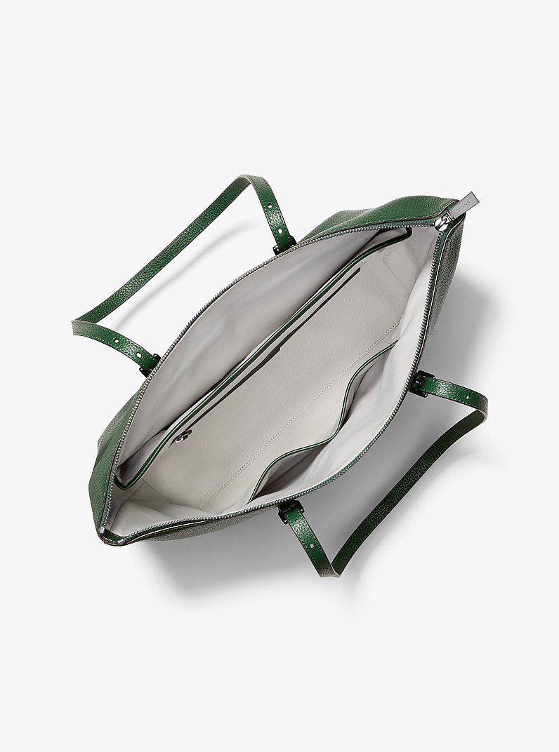 Quinn Large Pebbled Leather Tote Bag in MOSS | Michael Kors