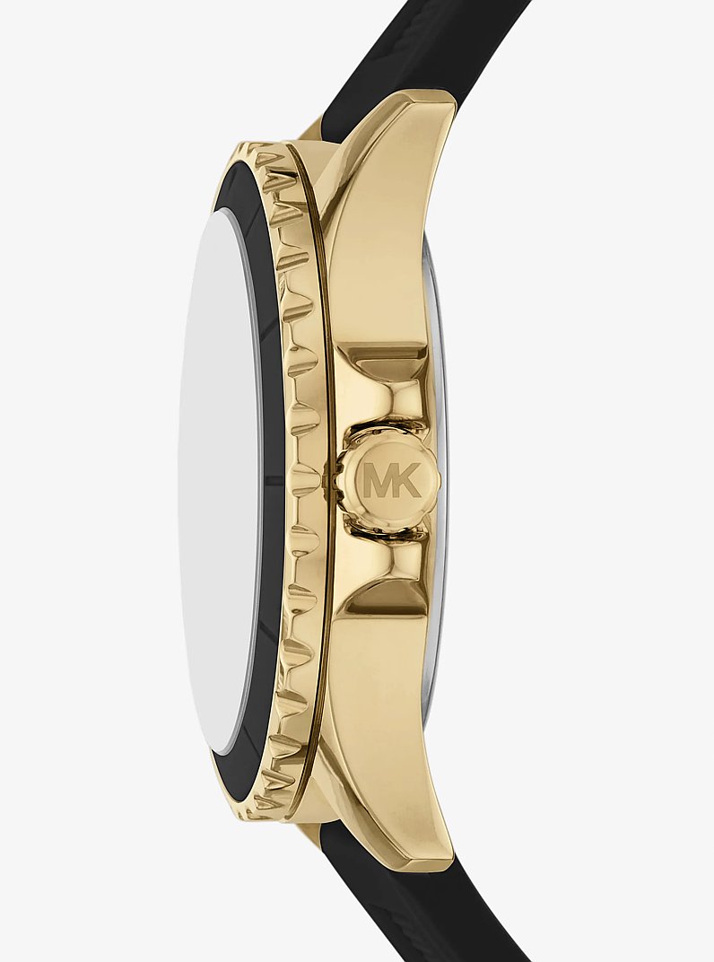 Oversized Everest Gold-Tone and Silicone Watch in BLACK - Sale