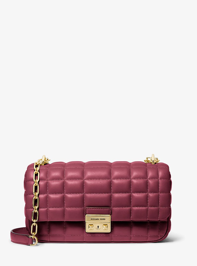 Tribeca Large Quilted Leather Shoulder Bag in MULBERRY | Michael Kors