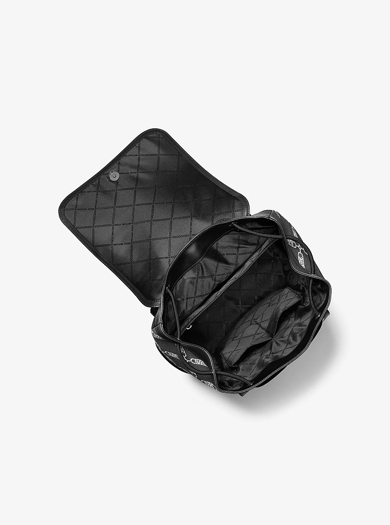 Hudson Empire Signature Logo Jacquard Backpack in BLACK | Michael Kors