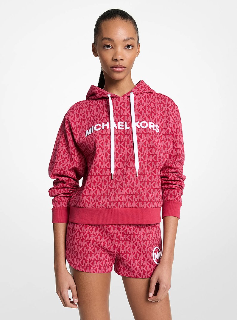 Sudadera con capucha corta de mezcla de algod&oacute;n con logotipo exclusivo in [3458] | Michael Kors