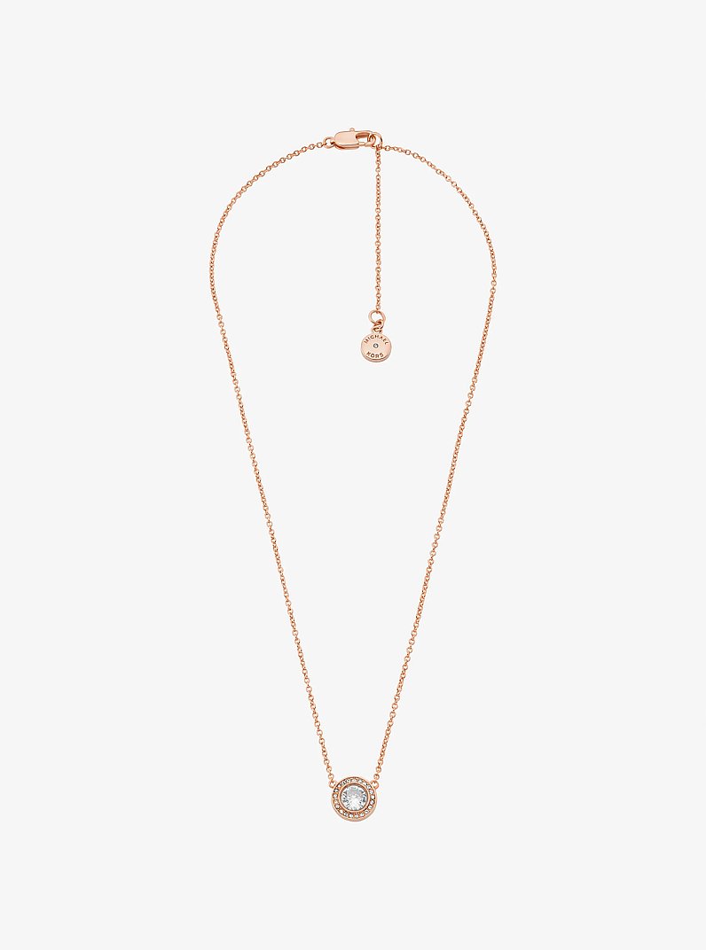 Collier &agrave; halo de pav&eacute; in OR ROSE | Michael Kors