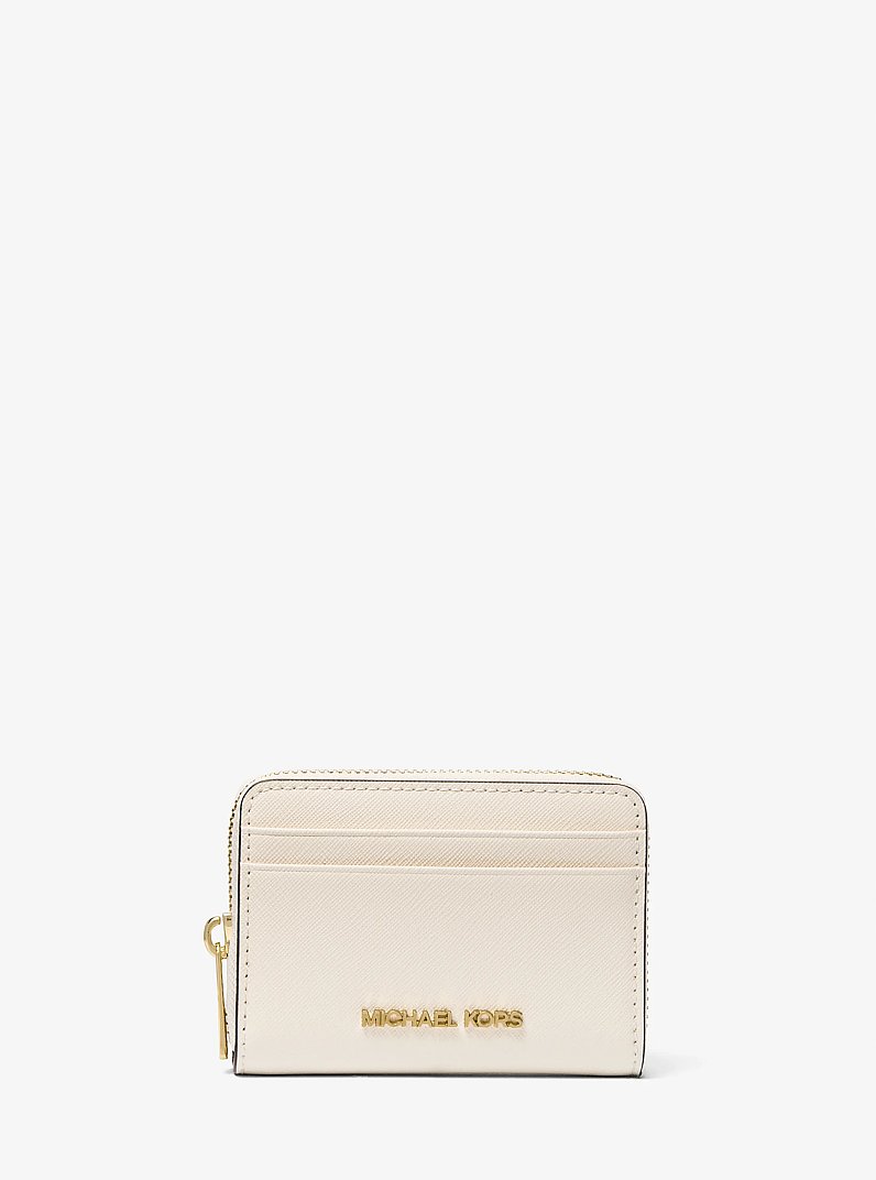Jet Set Travel Medium Saffiano Leather Wallet in LT CREAM | Michael Kors