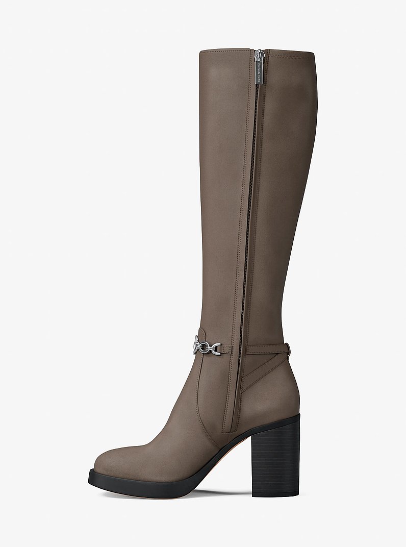 Kacey Polyester Microsuede Boot in MUSHROOM | Michael Kors