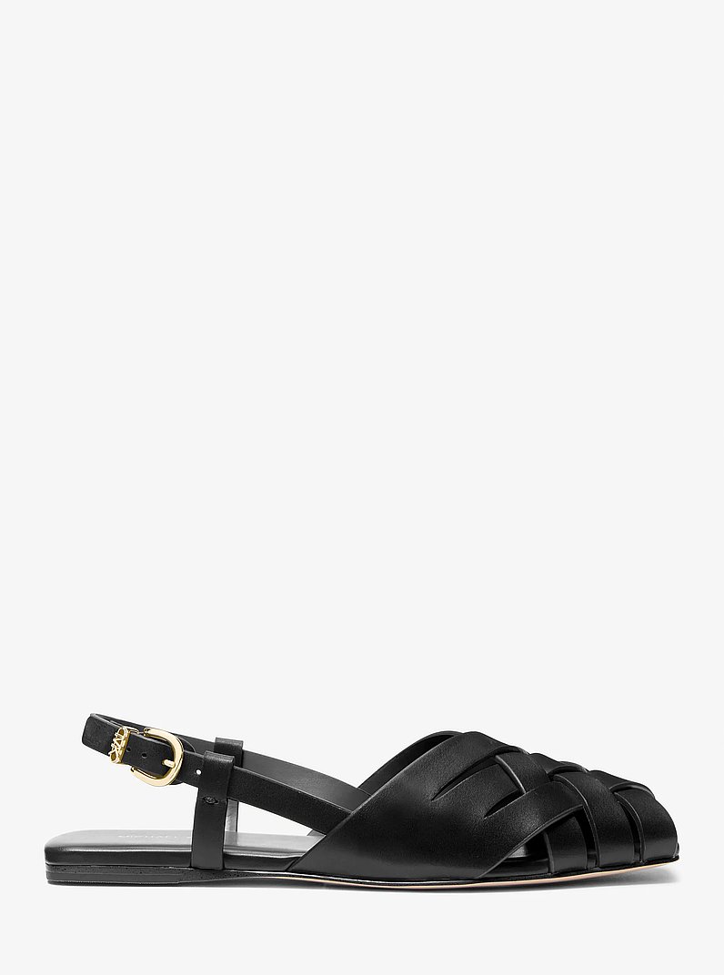 Sandale &agrave; bride arri&egrave;re Irene en cuir tiss&eacute; in NOIR | Michael Kors