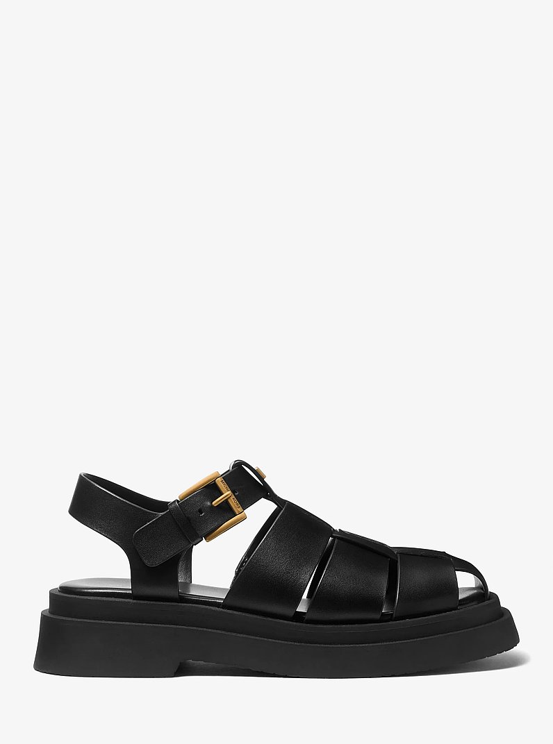 Sandalo Indy stile pescatore in pelle in NERO | Michael Kors