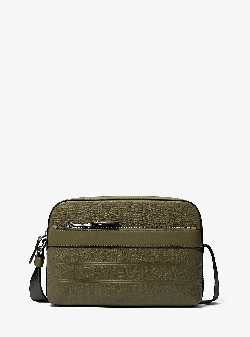 Borsa utility a tracolla Hudson in pelle martellata in OLIVA | Michael Kors