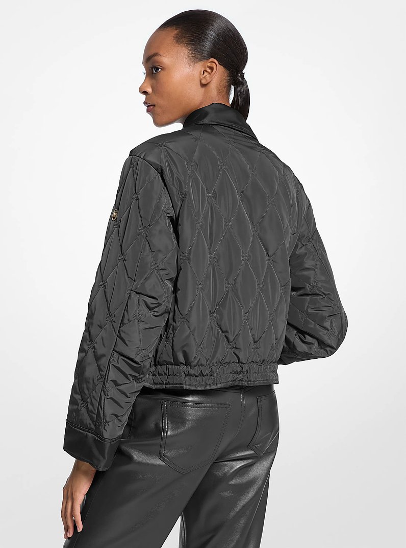 Omkeerbaar bomberjack van nylon met korte pasvorm in ZWART | Michael Kors