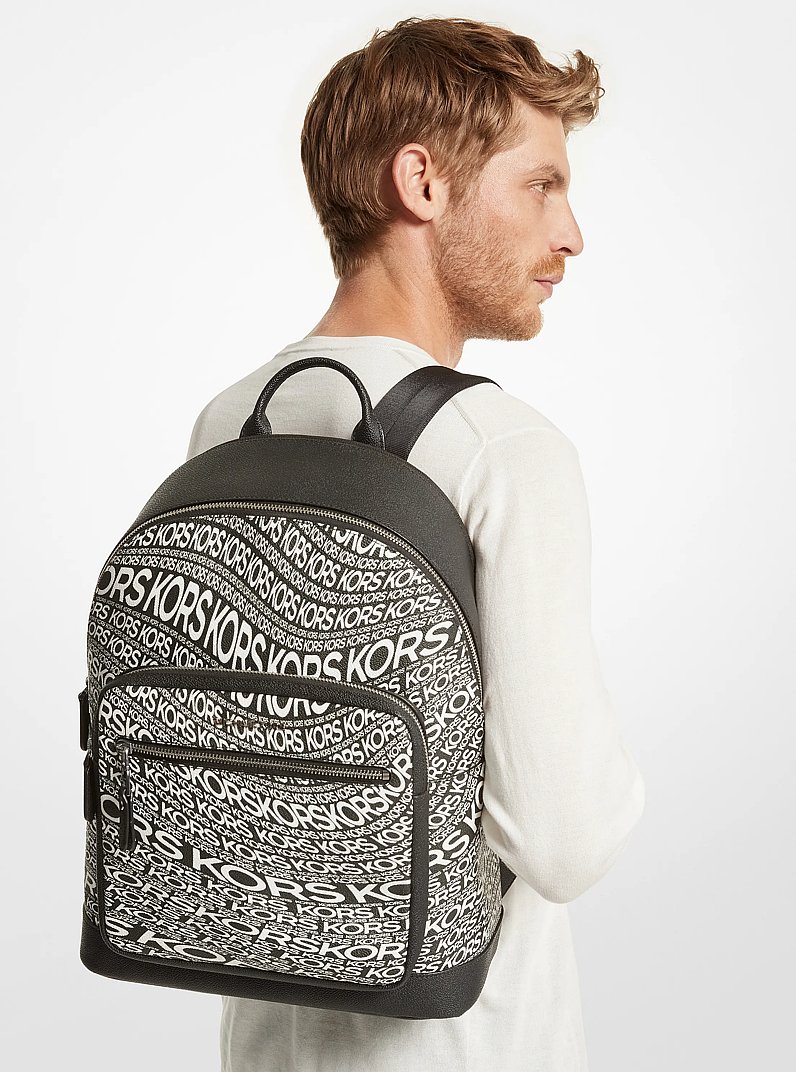 Hudson Graphic Logo Sling Pack in BLK/WHT MLTI | Michael Kors
