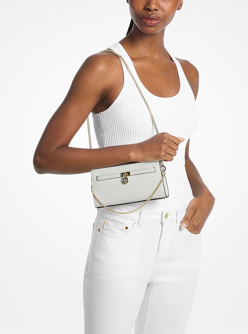 Borsa a tracolla Hamilton Moderne convertibile extra-small con logo in GUSCIO D'UOVO | Michael Kors