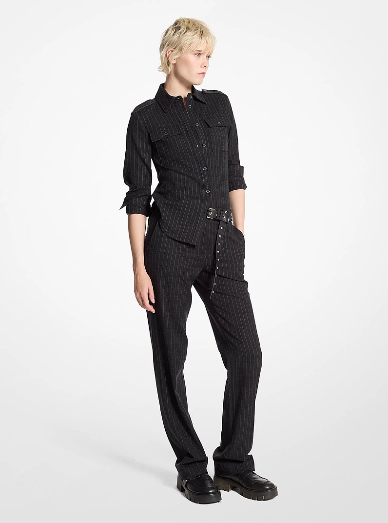 Chemise fonctionnelle en laine m&eacute;lang&eacute;e