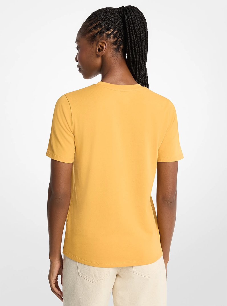 T-shirt en coton &agrave; paillettes et &agrave; logo in BL&Eacute; AU MIEL | Michael Kors