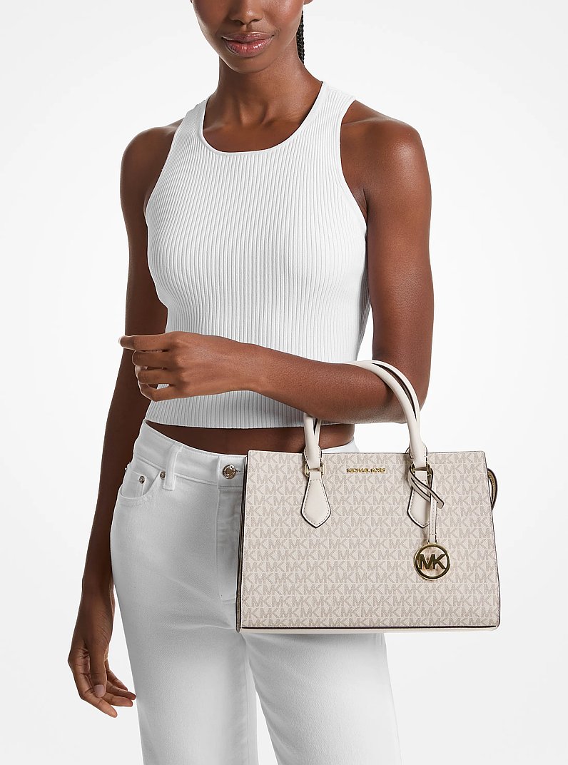 Sheila Medium Logo Satchel in LT CRM MULTI | Michael Kors