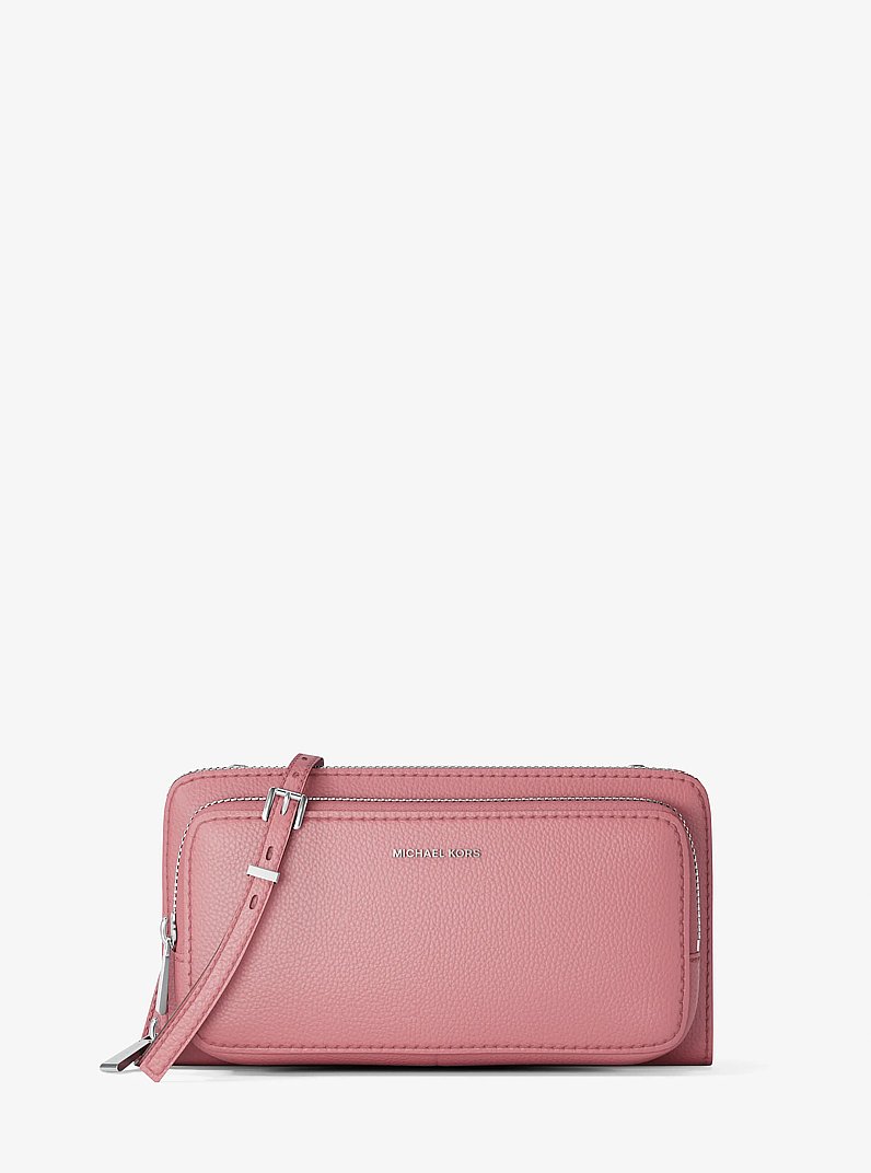 Jet Set Large Pebbled Leather Crossbody Bag in ROSEWOOD | Michael Kors