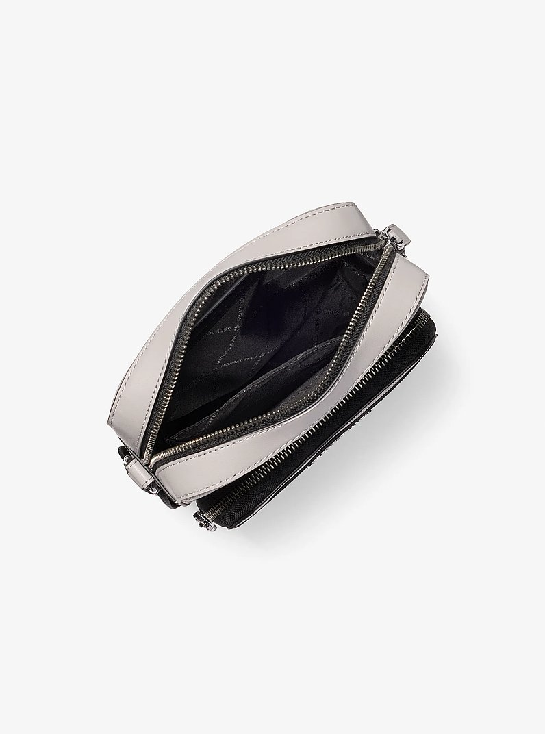 Hudson Mini Signature Logo Flight Bag in NICKEL | Michael Kors