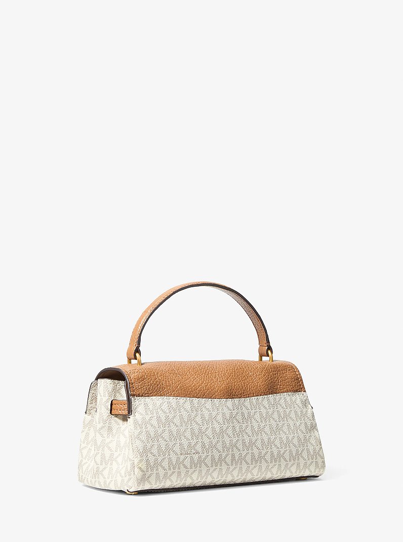 Hamilton Moderne Extra-Small Signature Logo Slouchy Crossbody Bag in VANILLA/ACORN | Michael Kors