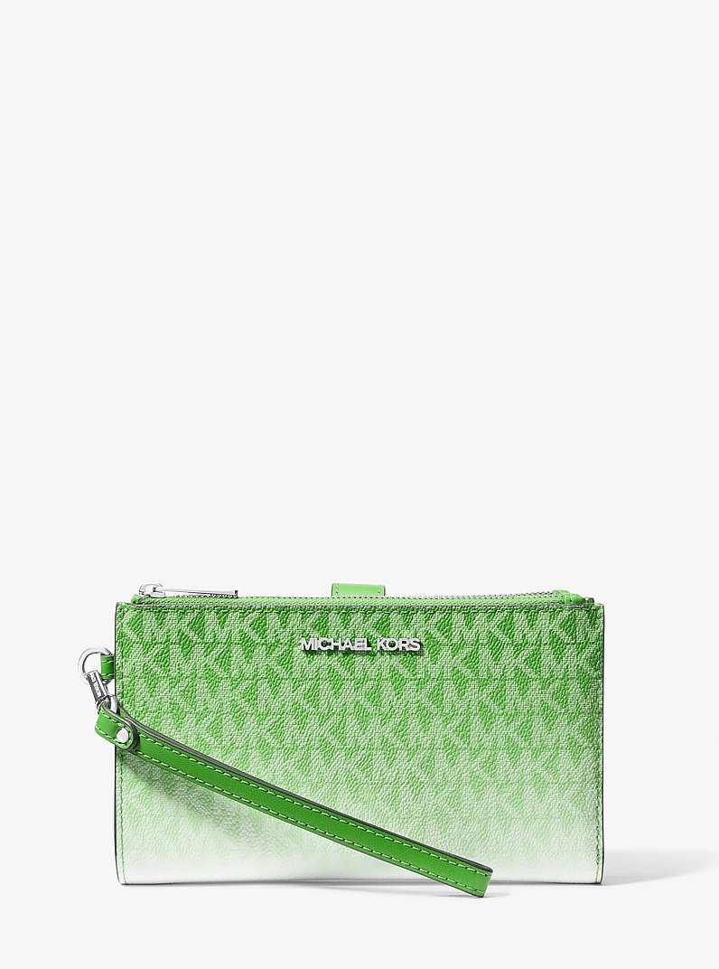 Jet Set Large Ombr&eacute; Signature Logo Wristlet in JUNGLE | Michael Kors