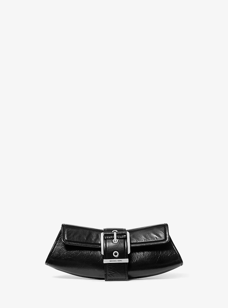 Colby Small Crackled Leather Convertible Clutch
