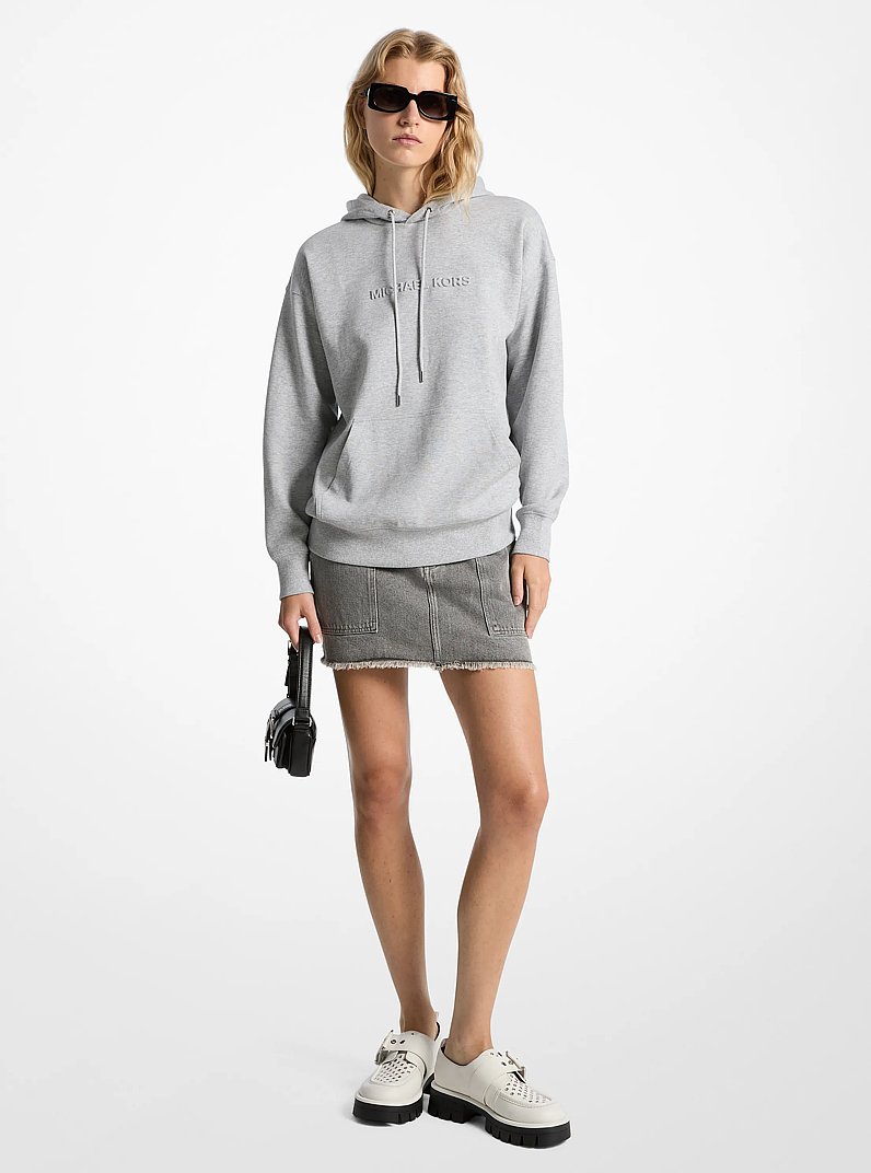 Logo Embossed Hoodie in HEATHER GREY | Michael Kors
