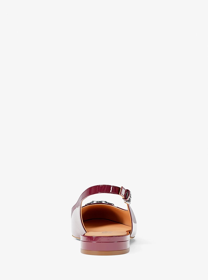 Chaussure plate &agrave; bride arri&egrave;re Dori vernie in BORDEAUX | Michael Kors
