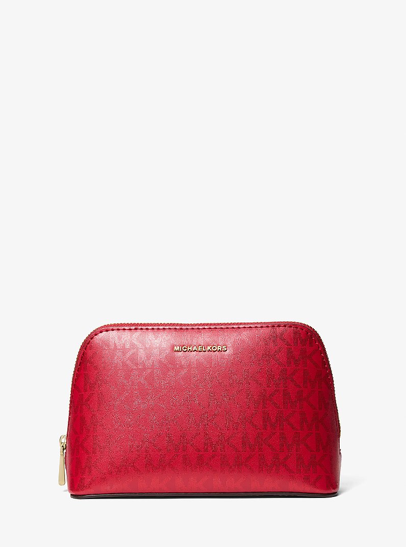 Jet Set Small Metallic Signature Logo Travel Kit in CRIMSON | Michael Kors