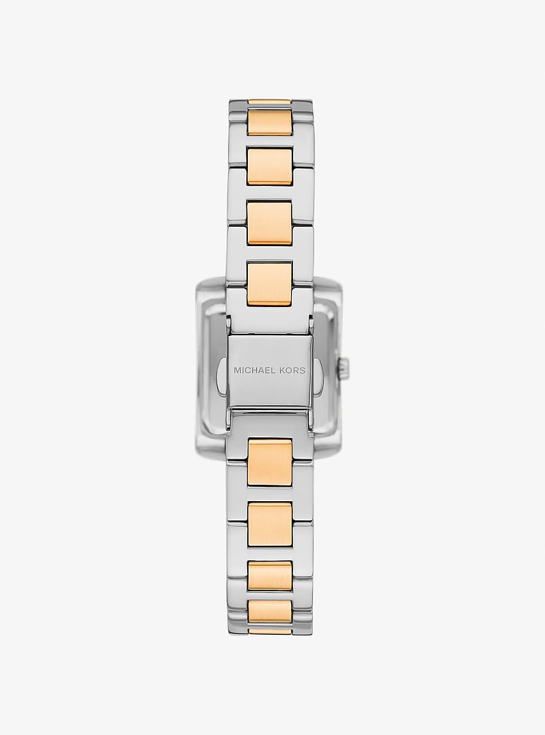 Petite Emery Pav&eacute; Two-Tone Watch in TWO TONE | Michael Kors