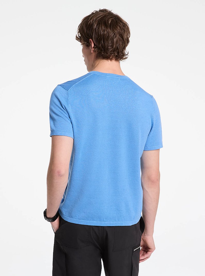 Linen and Cotton T-Shirt in SOUTH PACIFIC | Michael Kors
