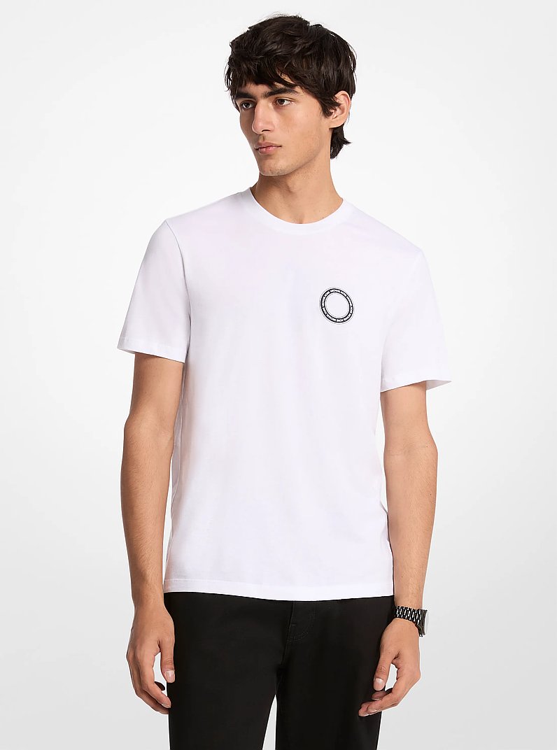 Graphic Logo Cotton T-Shirt in WHITE | Michael Kors