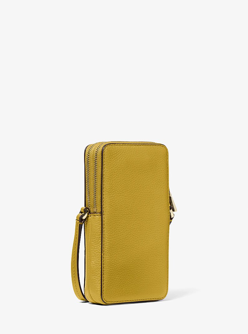 Jet Set Small Pebbled Leather Smartphone Crossbody Bag in CHARTREUSE | Michael Kors