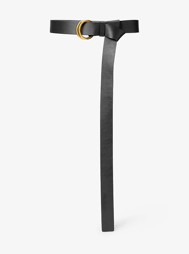 Jackie Leather Belt in BLACK | Michael Kors