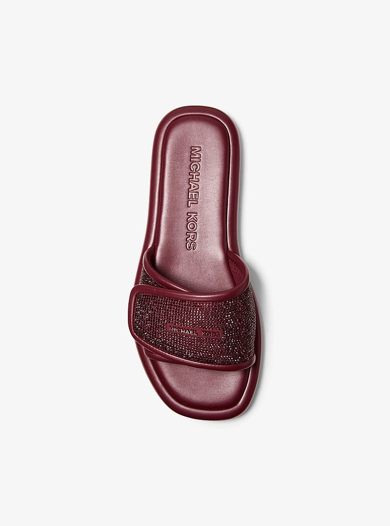 Suki Embellished Slide Sandal in OXBLOOD | Michael Kors