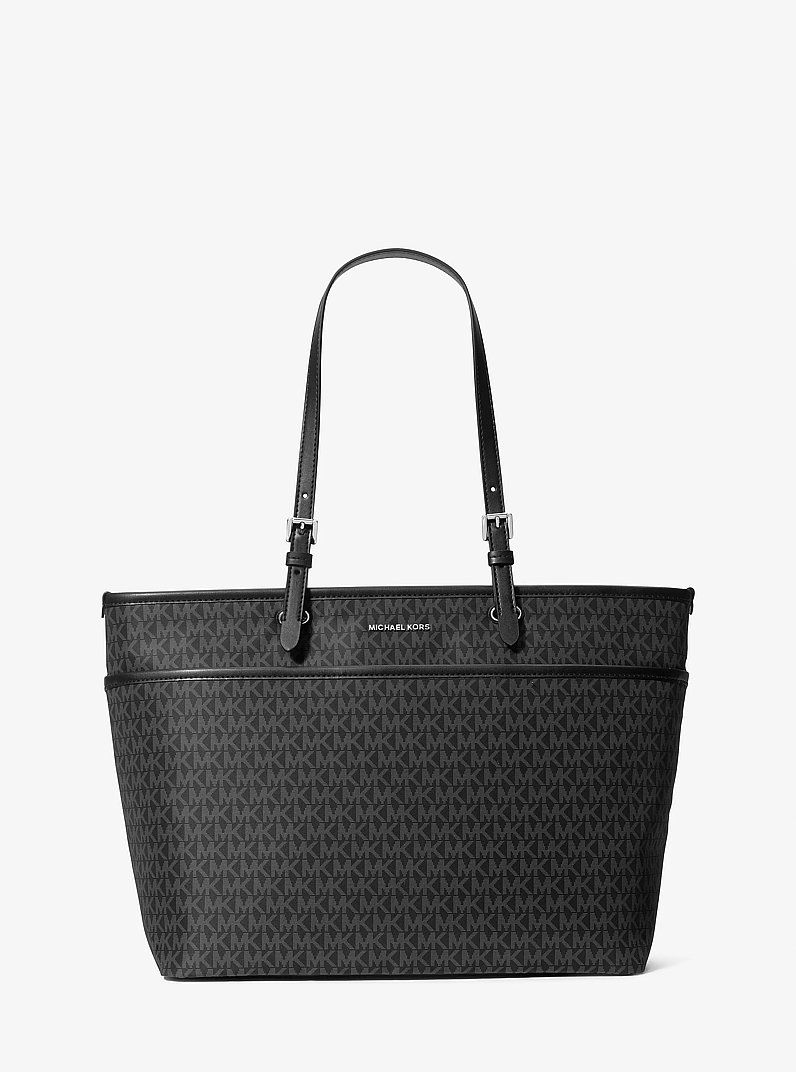 Winston Large Logo Pocket Tote Bag in BLACK | Michael Kors