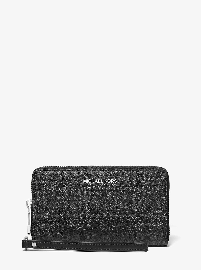 Large Logo Smartphone Wristlet in BLACK | Michael Kors