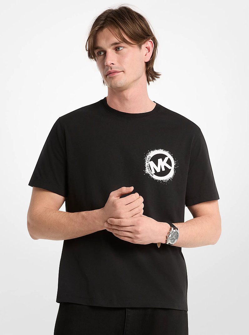 T-shirt en jersey de coton &agrave; logo graphique in NOIR | Michael Kors