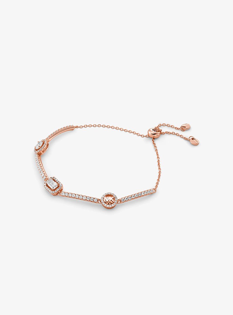 Bracelet en argent sterling &agrave; placage en m&eacute;tal pr&eacute;cieux &agrave; pav&eacute; in OR ROSE | Michael Kors