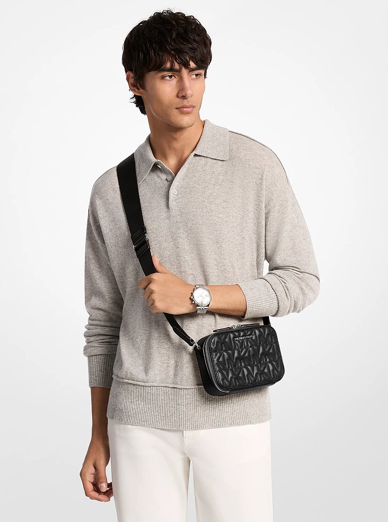 Umh&auml;ngetasche Hudson mit Logopr&auml;gung in SCHWARZ | Michael Kors