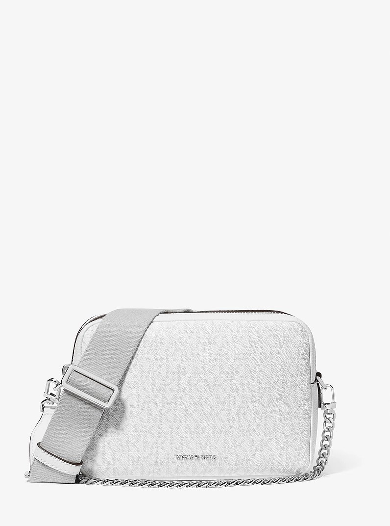 Bryant Medium Signature Logo Camera Crossbody Bag in OPT/ALLUM | Michael Kors