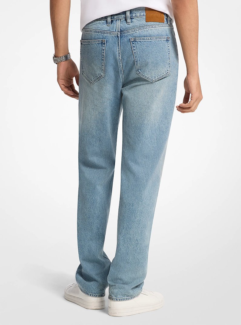 Finn Straight-Leg Stretch Denim Jeans in HORIZONWASH | Michael Kors