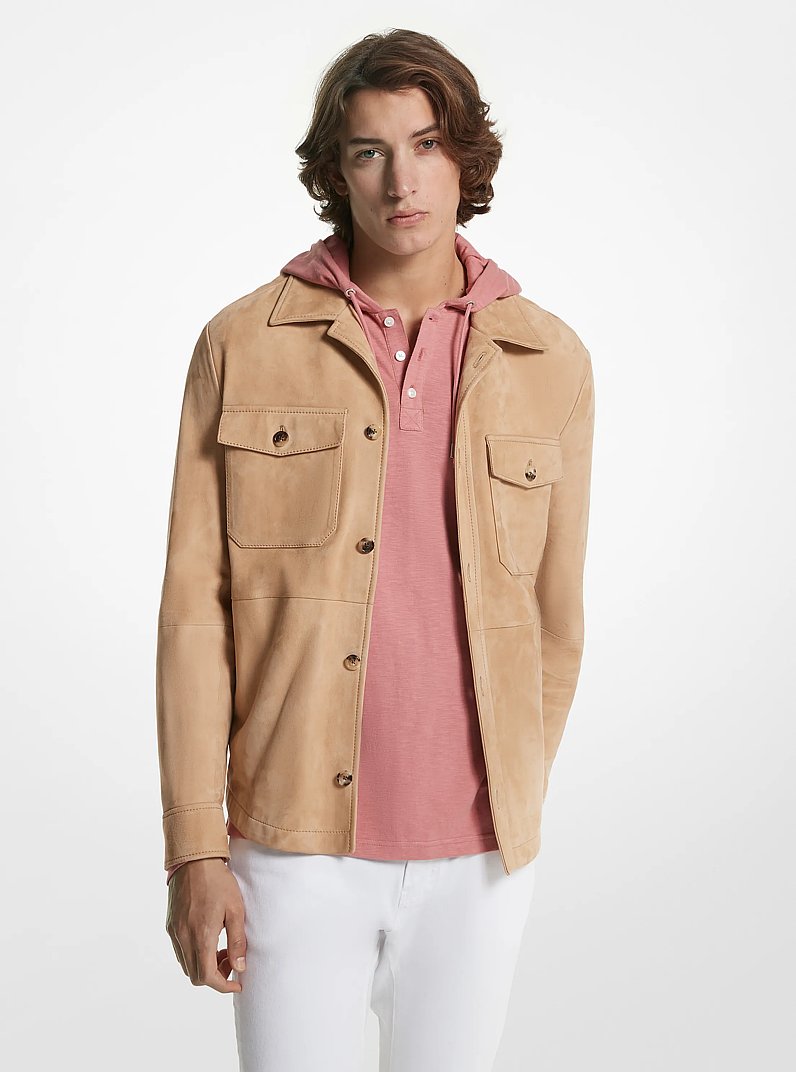 ジャケット・アウター MICHAEL KORS Clonmel Suede Jacket Suede Zip-Up Trucker Jacket | Michael Kors [US]