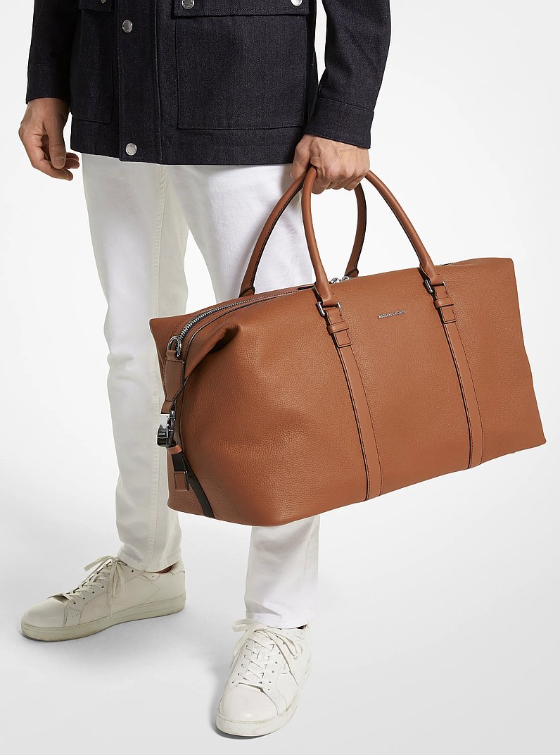 Hudson Leather Duffel Bag in LUGGAGE | Michael Kors