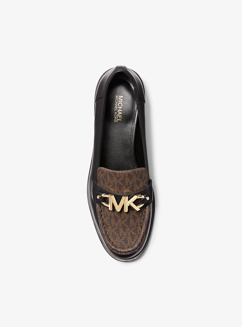 Loafer Tiegan aus Leder und Logostoff
