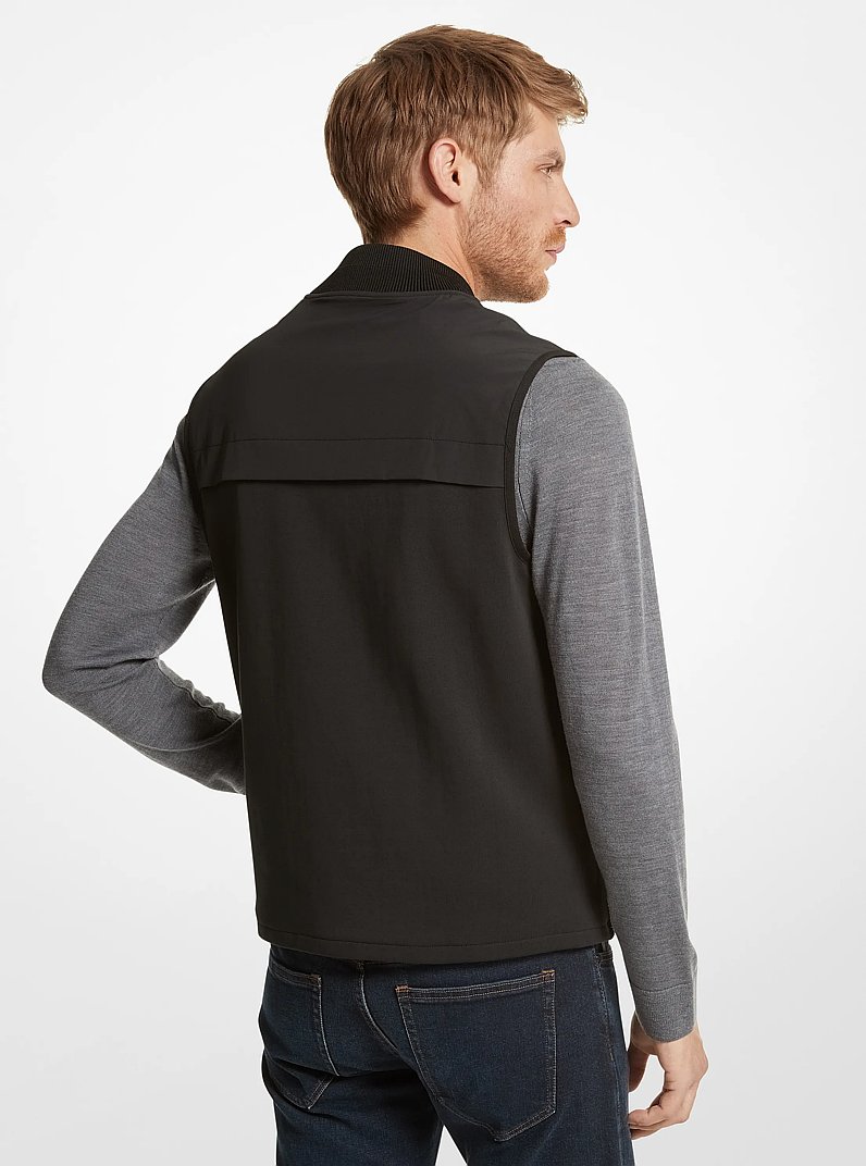 Cotton Blend Vest in BLACK | Michael Kors