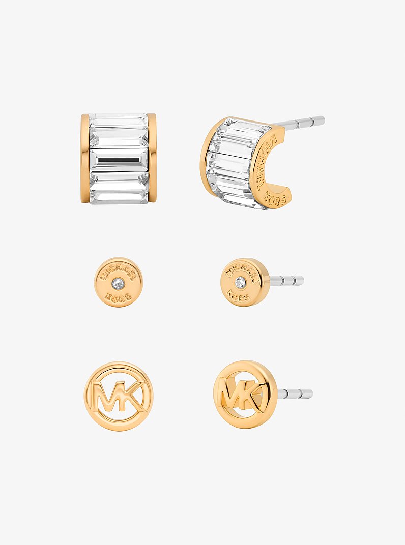 3-Piece Cubic Zirconia Stud Earrings Gift Set in GOLD | Michael Kors