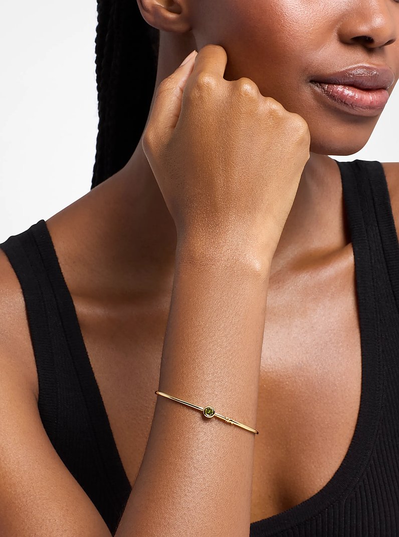 Round Stone Bangle in GOLD/PERIDOT | Michael Kors