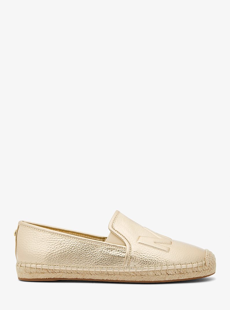 Hastings Metallic Logo Embossed Slip-On Espadrille in PALE GOLD | Michael Kors