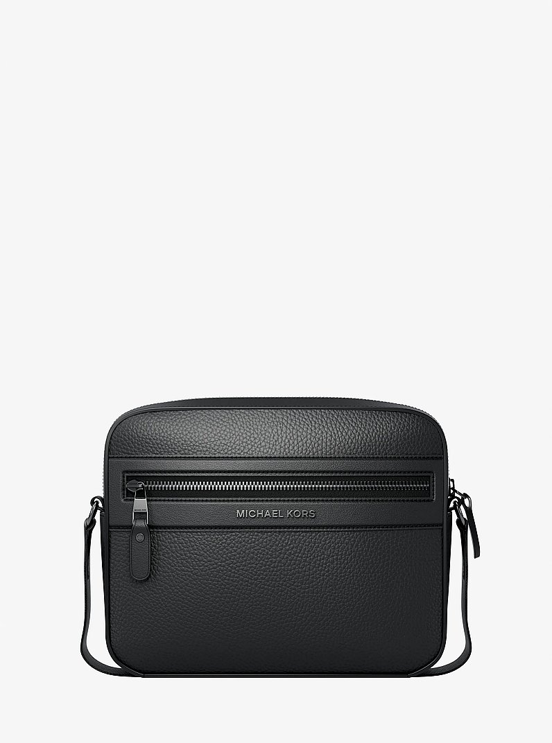 Jet Set Pebbled Leather Crossbody Bag in NEGRO | Michael Kors