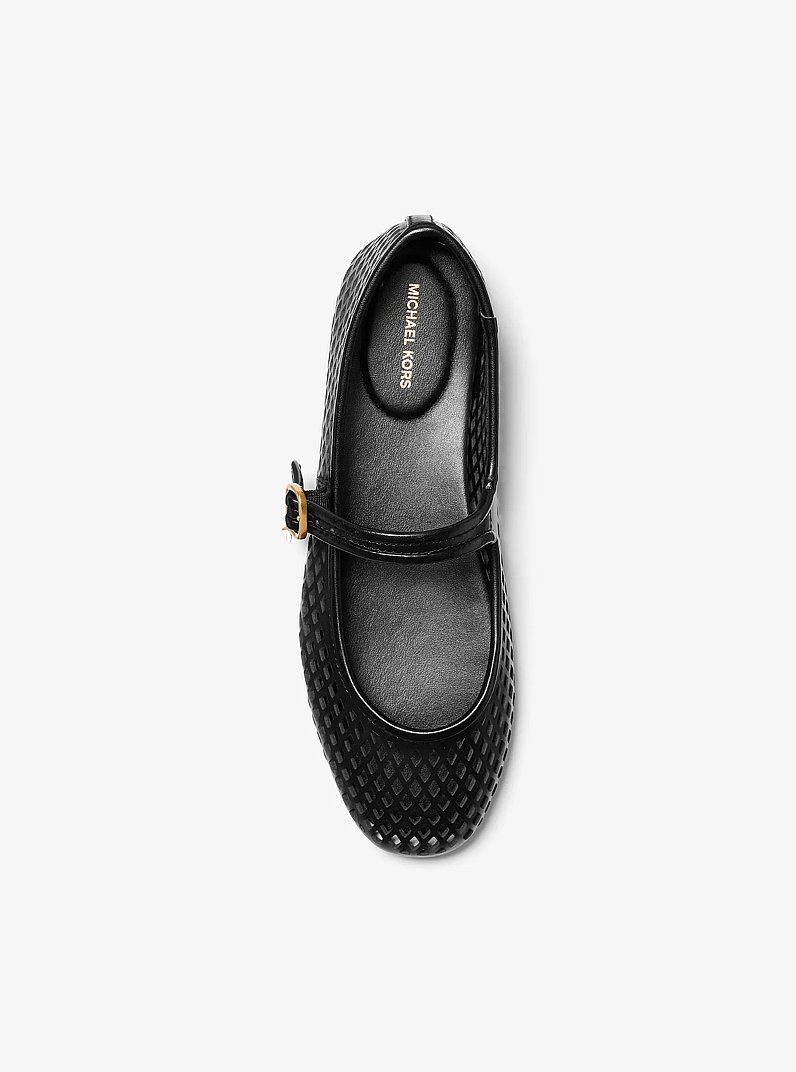 Ballerina Nellie Flex aus Leder mit Lasercut-Muster in SCHWARZ | Michael Kors