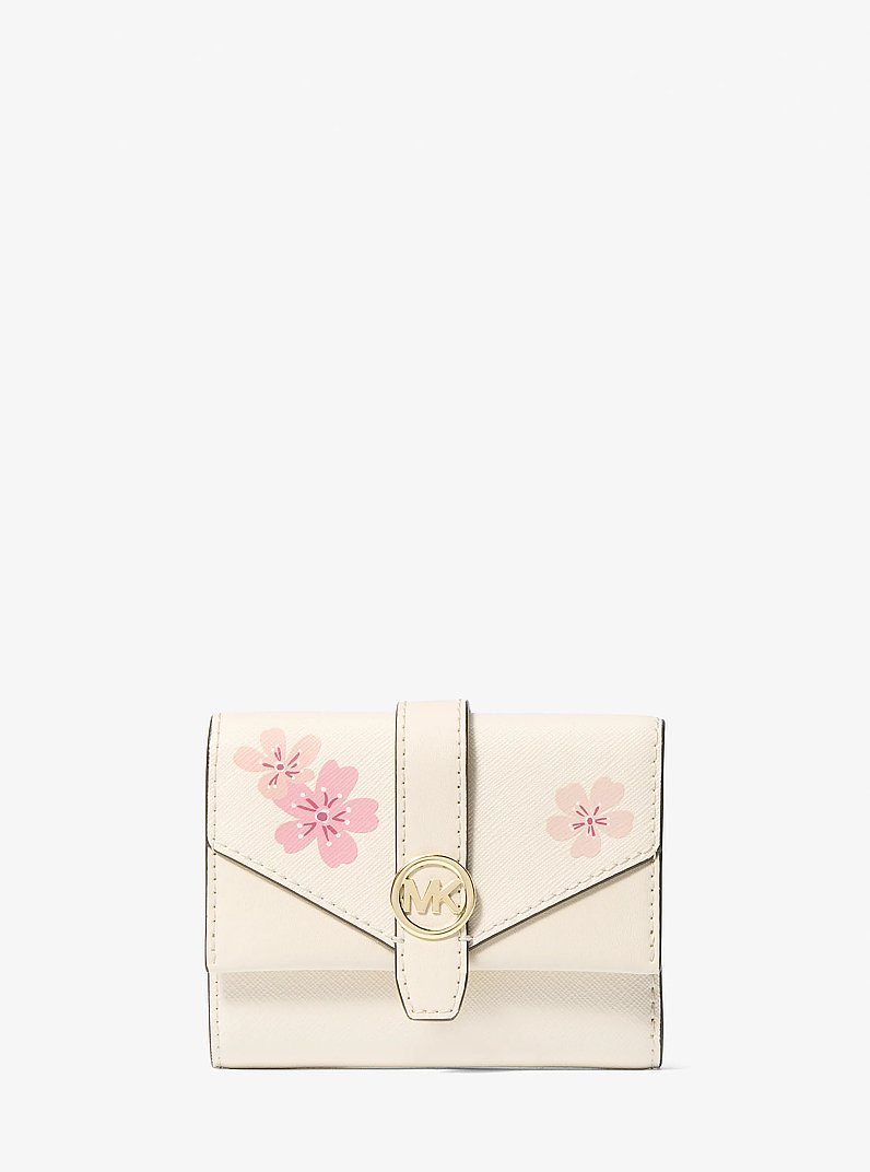 Portefeuille &agrave; trois volets Greenwich de taille moyenne &agrave; imprim&eacute; in CR&Egrave;ME MULTI L&Eacute;GER | Michael Kors